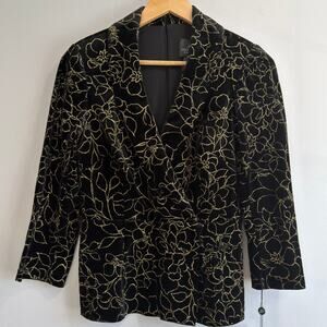 Adrianna Papell Crushed Velvet Evening Elegant Lady Blazer Blouse 4 NWT
